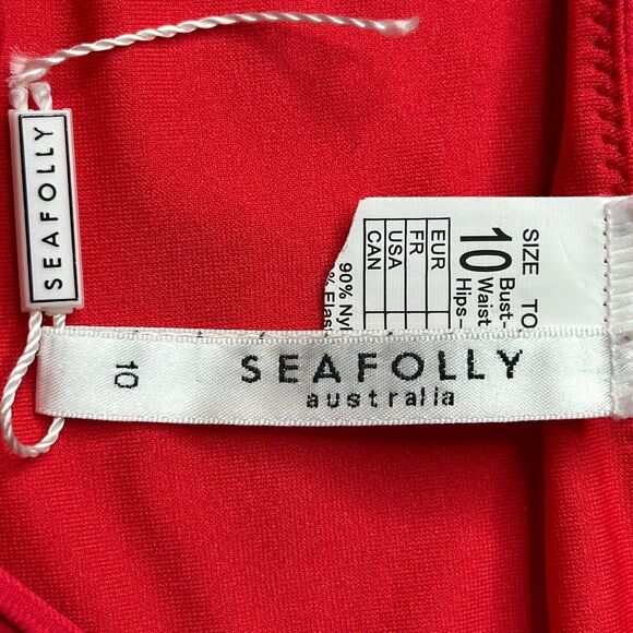 Seafolly Florence Textured Ribbed Two Piece Swimsuit Purple/Red Women 6 NWOT - Picture 2 of 9